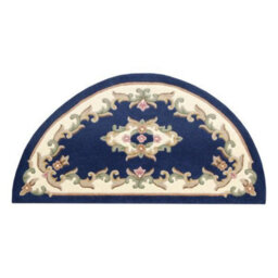 Royal Blue Traditional Rug, Bordered Floral Rug, Handmade Rug, Royal Blue Rug For Bedroom, & Dining Room-80Cm X 150Cm - thumbnail 2
