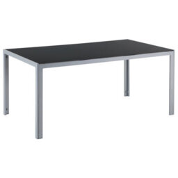 Beliani Garden Dining Table Catania 160 Cm 91 Cm Glass Black - thumbnail 1