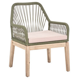 Beliani Set Of 2 Garden Chairs With Cushions Olbia Olive Green - thumbnail 4
