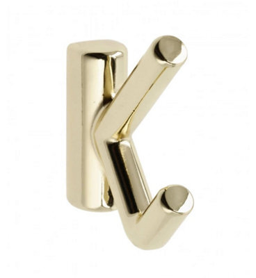 B2C Coat Hat Hooks Twin Robe Door Dress Bathroom Towel Bag Wall Hanger Lens Brass - image 1