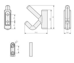 B2C Coat Hat Hooks Twin Robe Door Dress Bathroom Towel Bag Wall Hanger Lens Brass - thumbnail 4