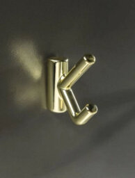 B2C Coat Hat Hooks Twin Robe Door Dress Bathroom Towel Bag Wall Hanger Lens Brass - thumbnail 2