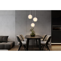 Luminosa Lighting Luminosa Barry Cluster Pendant Ceiling Light Nickel Matt Balls Opal Glass Shade 3X E27 - thumbnail 5