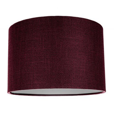 Happy Homewares Contemporary And Sleek Purple Plain Linen Fabric Drum Lamp Shade 60W Maximum - image 1