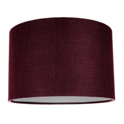 Happy Homewares Contemporary And Sleek Purple Plain Linen Fabric Drum Lamp Shade 60W Maximum - thumbnail 1