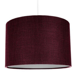 Happy Homewares Contemporary And Sleek Purple Plain Linen Fabric Drum Lamp Shade 60W Maximum - thumbnail 2