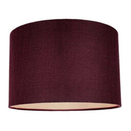 Happy Homewares Contemporary And Sleek Purple Plain Linen Fabric Drum Lamp Shade 60W Maximum - thumbnail 3