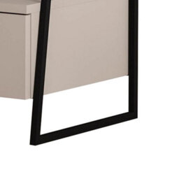 1 Drawer Modern Bedside Table Nightstand Black Frame - thumbnail 4