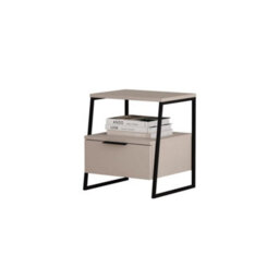 1 Drawer Modern Bedside Table Nightstand Black Frame - thumbnail 5