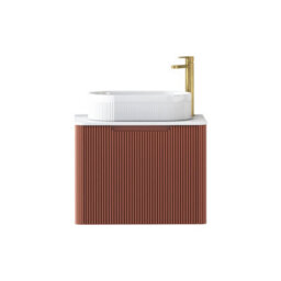 Royal Bathrooms Avenza 600mm Terracotta Clay Wall Hung Bathroom Countertop Vanity Unit 1 Drawer With Lyon Basin - thumbnail 6