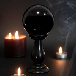 Something Different Small Black Crystal Ball On Stand - thumbnail 2