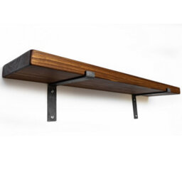 Toolty Rustic Handmade Wall Shelf, Wall Mounted, 60Cm X 22.5Cm Down Design, Dark Oak, Handcrafted Vintage Style - thumbnail 5