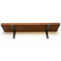 Toolty Rustic Handmade Wall Shelf, Wall Mounted, 60Cm X 22.5Cm Down Design, Dark Oak, Handcrafted Vintage Style - thumbnail 4