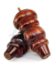 L&F Solid Wood Turned Furniture Feet 150mm High Mahogany Wash Replacement Legs Set Of 4  M10 Pkc220 - thumbnail 3