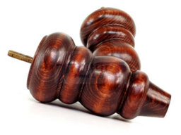 L&F Solid Wood Turned Furniture Feet 150mm High Mahogany Wash Replacement Legs Set Of 4  M10 Pkc220 - thumbnail 5