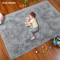 Ameha Grey Shaggy Rugs Soft Fluffy Area Rug Modern Living Room Bedroom Indoor/outdoor Carpets 120X170 Cm - thumbnail 3
