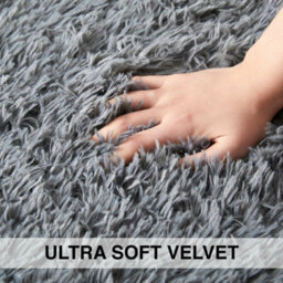 Ameha Grey Shaggy Rugs Soft Fluffy Area Rug Modern Living Room Bedroom Indoor/outdoor Carpets 120X170 Cm - thumbnail 2