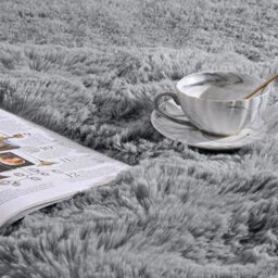Ameha Grey Shaggy Rugs Soft Fluffy Area Rug Modern Living Room Bedroom Indoor/outdoor Carpets 120X170 Cm - thumbnail 4