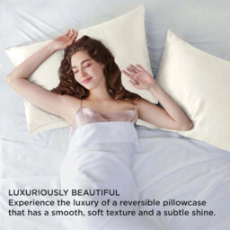 Ameha Ivory Stain Silk Pillowcase Soft Anti Wrinkle Envelop Closure Pillow Cover For Hair & Skin Friendly 50X75Cm 2 Pair - thumbnail 7