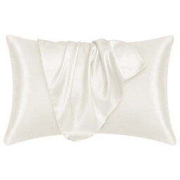 Ameha Ivory Stain Silk Pillowcase Soft Anti Wrinkle Envelop Closure Pillow Cover For Hair & Skin Friendly 50X75Cm 2 Pair - thumbnail 5