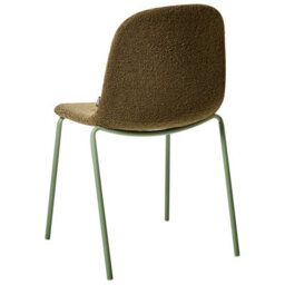Wyld And Coco Set Of 2 Green Boucle Conference Chairs With Iron Legs - Stackable, Floor-Friendly - thumbnail 7