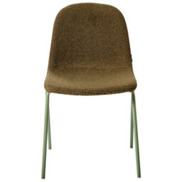 Wyld And Coco Set Of 2 Green Boucle Conference Chairs With Iron Legs - Stackable, Floor-Friendly - thumbnail 6
