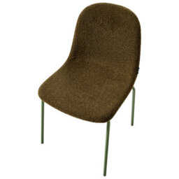 Wyld And Coco Set Of 2 Green Boucle Conference Chairs With Iron Legs - Stackable, Floor-Friendly - thumbnail 8