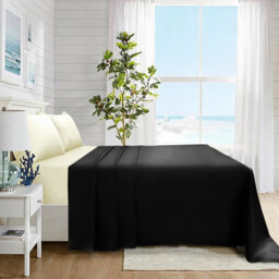 Oxford Homeware Black Flat Sheet 100% Egyptian Cotton 200 Thread Count Soft Easy Care Bedding Sheet (W)270Cmx(L)298Cm (King) - thumbnail 9