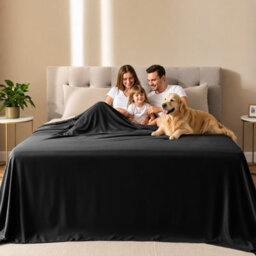 Oxford Homeware Black Flat Sheet 100% Egyptian Cotton 200 Thread Count Soft Easy Care Bedding Sheet (W)270Cmx(L)298Cm (King) - thumbnail 7