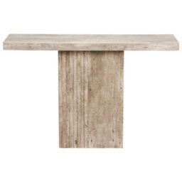 Pacific Lifestyle Grey Concrete Effect Console Table With Fluted Groove Plinth Base 120Cm, Elkton - thumbnail 6