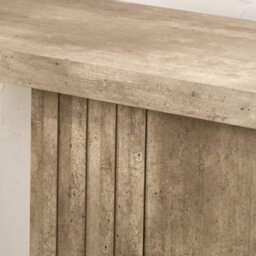 Pacific Lifestyle Grey Concrete Effect Console Table With Fluted Groove Plinth Base 120Cm, Elkton - thumbnail 3