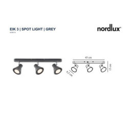Nordlux Eik Metal Spot Light Adjustable Head Grey,mains - thumbnail 3