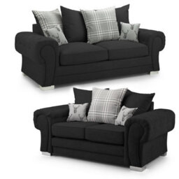Furnishings For Less UK Milan Fabric Sofa Suite 3 And 2 Seater Sofa Set Scatter Back - thumbnail 1