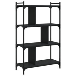 Berkfield Industrial Bookcase 4-Tier Black 76X32X123 Cm Engineered Wood - thumbnail 1