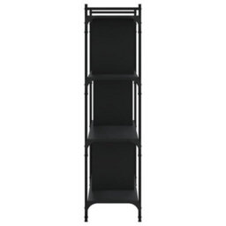 Berkfield Industrial Bookcase 4-Tier Black 76X32X123 Cm Engineered Wood - thumbnail 5