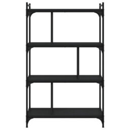 Berkfield Industrial Bookcase 4-Tier Black 76X32X123 Cm Engineered Wood - thumbnail 4