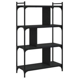 Berkfield Industrial Bookcase 4-Tier Black 76X32X123 Cm Engineered Wood - thumbnail 6