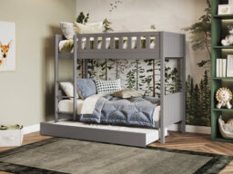 Flair Bea Shorty Wooden Bunk Bed With Trundle Grey
