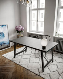 Bo Living Nicholls Dining Table, Black, W160Xd90Xh76Cm - thumbnail 2