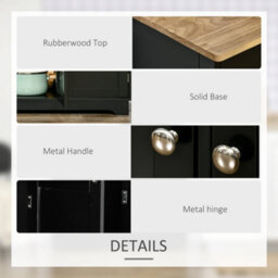 Homcom Sideboard Buffet Cabinet With Storage Cabinets And Drawers Black - thumbnail 6