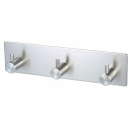 Stainless Steel Wall-Mounted Coat Rack For Bathrobe, Towel, Hat, Self-Adhesive, 3 Hooks - thumbnail 4