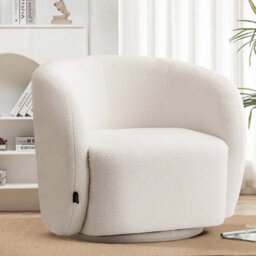 Swivel Tub Chair Upholstered Single Sofa Rotating Armchair Accent Chairs - thumbnail 1