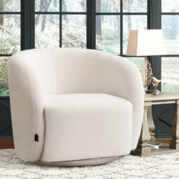 Swivel Tub Chair Upholstered Single Sofa Rotating Armchair Accent Chairs - thumbnail 4