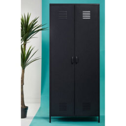 Orsina Two Door Black Wardrobe, Customized Organation By Adjustable Shelf Wardrobe, Durable Wardrobe With Drawers - thumbnail 7