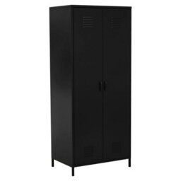 Orsina Two Door Black Wardrobe, Customized Organation By Adjustable Shelf Wardrobe, Durable Wardrobe With Drawers - thumbnail 3