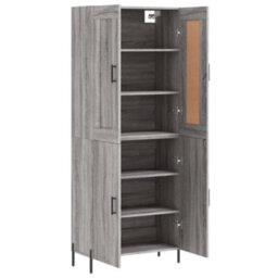 Berkfield Highboard Grey Sonoma 69.5X34X180 Cm Engineered Wood - thumbnail 4