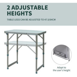 Outsunny Garden Outdoor Camping Aluminium Table Portable Folding Picnic Table - thumbnail 6