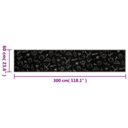 Berkfield Kitchen Rug Washable Morning Black 60X300 Cm Velvet - thumbnail 5