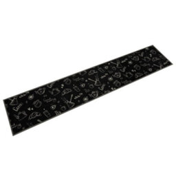 Berkfield Kitchen Rug Washable Morning Black 60X300 Cm Velvet - thumbnail 1