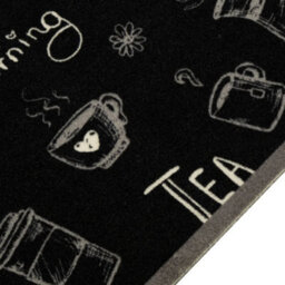 Berkfield Kitchen Rug Washable Morning Black 60X300 Cm Velvet - thumbnail 3